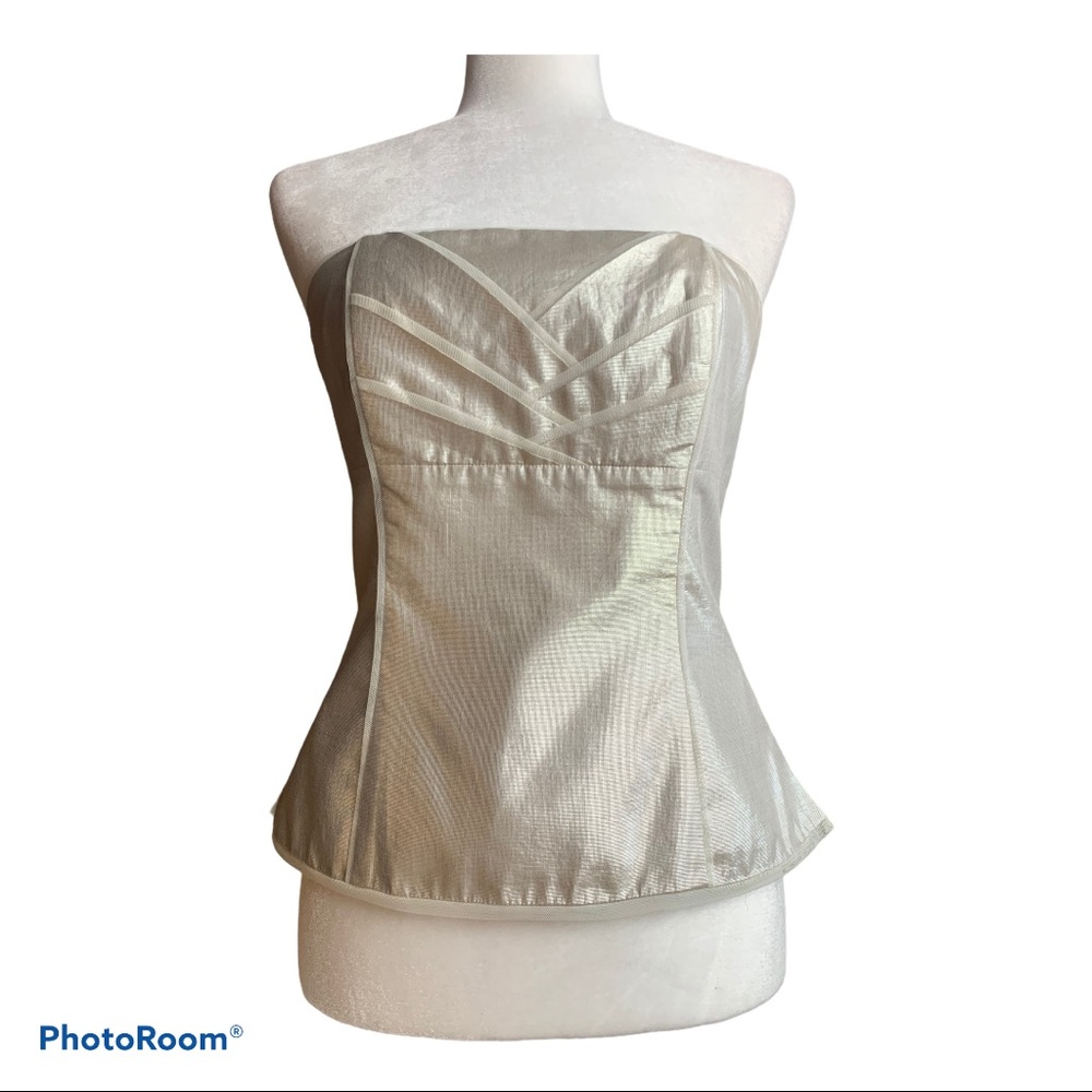 White House Black Market Metallic Gold Bustier